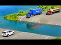Cars Vs Deep Water X Spikes X Unfinished Road ️ BeamNG Drive
