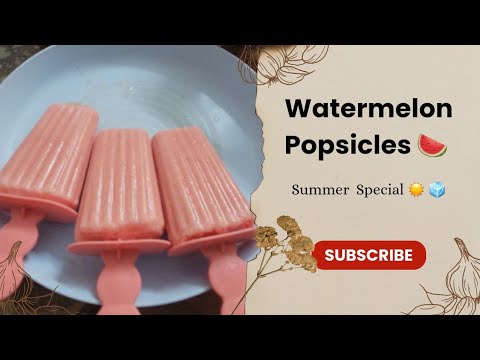 Watermelon Popsicles & Milkshake | Summer special ☀️🧊 | No food coloring | Prasanthi's Cuisine.