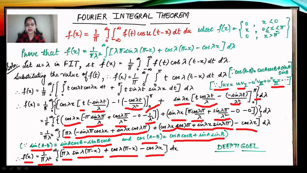 Numericals on Fourier integral theorem