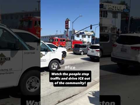ICE RAN OUT OF TOWN BY LA COUNTY FIRE TRUCK IN CITY OF BELL