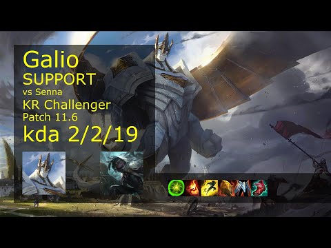 Galio Support & Kai'Sa vs Senna & Sett - KR Challenger 2/2/19 Patch 11.6 // [롤] 갈리오 vs 세나 서폿