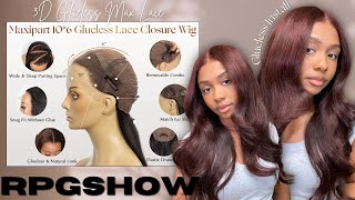 TRULY GLUELESS! *NEW* RPGSHOW 3D GLUELESS MAX Lace Closure Wig | Perfect Mahogany Brown