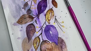 Simple Beginner-Friendly Watercolors | An Easy Watercolor Leaves Technique, in Fun, Shimmery Colors