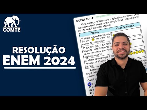 Questão 147 | Prova Verde ENEM 2024 | Uma criança, utilizando um aplicativo, escreveu uma mensagem