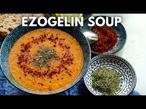 Ezogelin Soup - A mildly Spiced, Hearty, Mint-flavored Lentil Soup