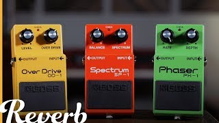 Video thumbnail for Boss Compact Pedals 40th Anniversary: OD-1 Overdrive, SP-1 Spectrum & PH-1 Phaser | Reverb.com by Reverb