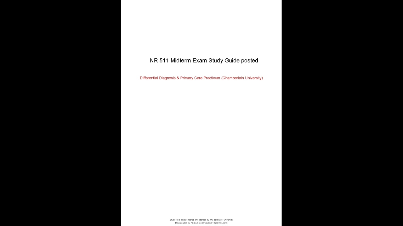 NR 511 Midterm Exam. Well elaborated Study Guide 2023