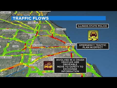 Rain and snow making a mess of Chicago area roads