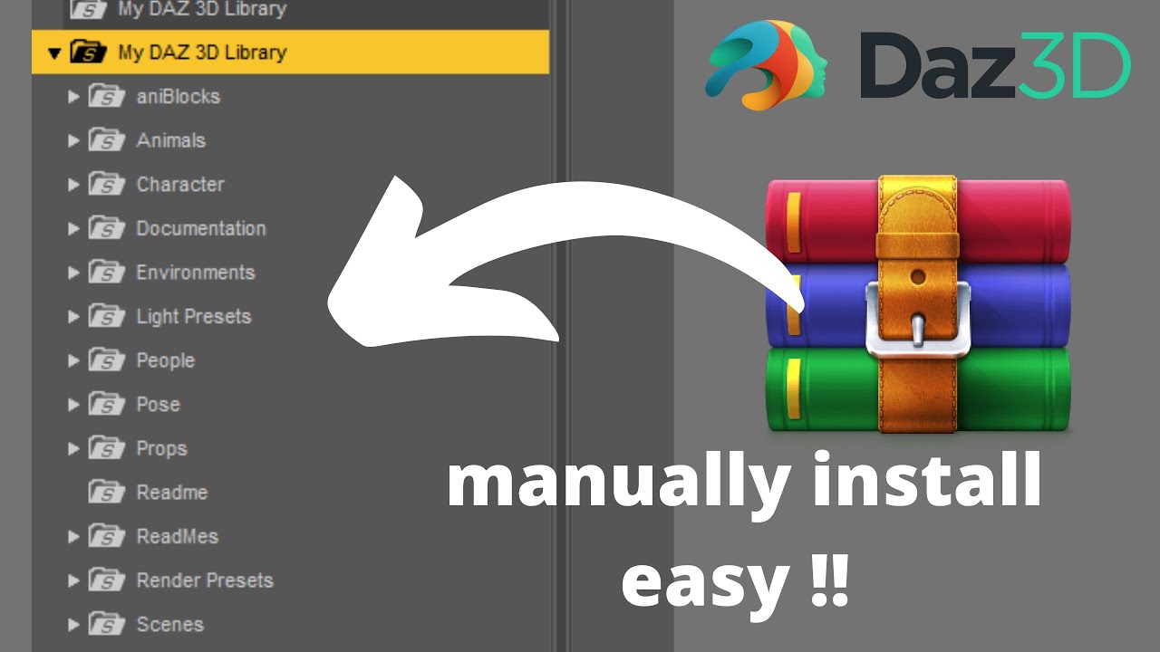 Daz Studio | How to manually install contents? easy!