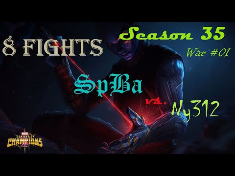 Season 35 Alliance War, War #01, SpBa vs. Ny312. Apocalypse, Nebula. 8 Fights