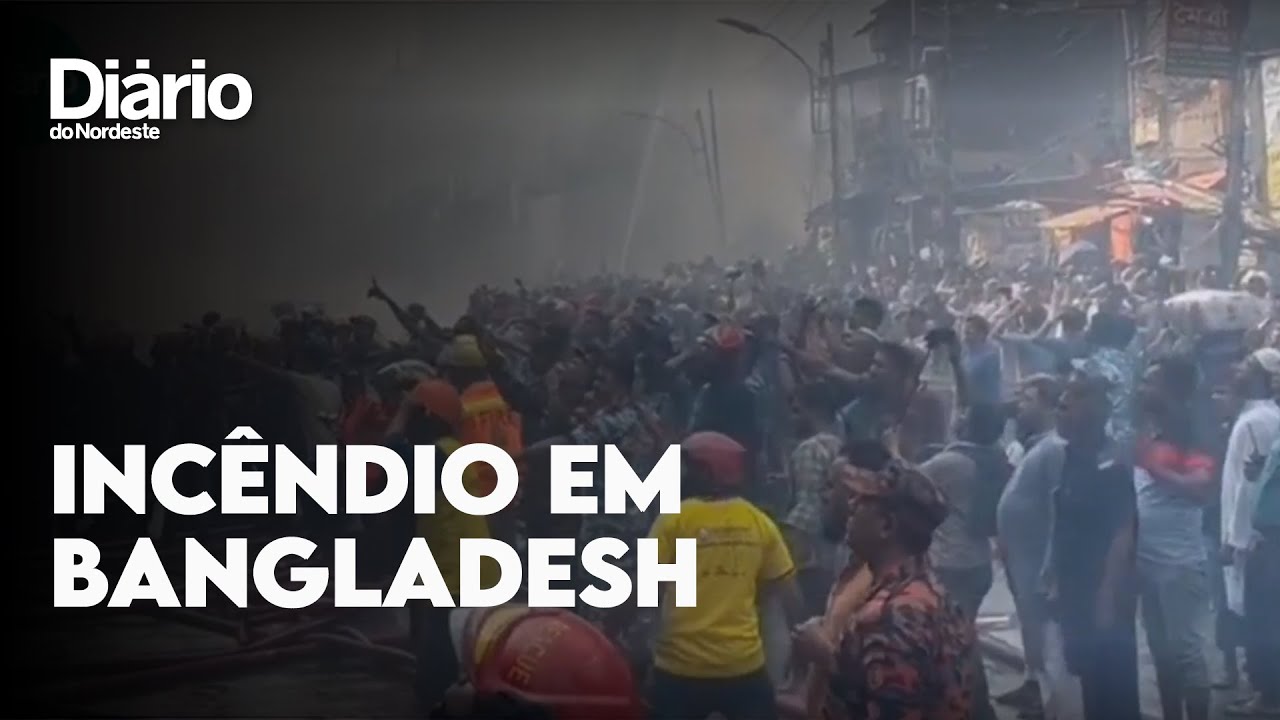 Imagem da notícia: Incêndio gigantesco toma conta de mercado em Bangladesh e deixa feridos