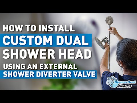 Install Custom Dual Shower Head (No Plumber) with External Shower Diverter Valve