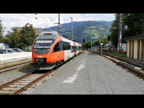 Bahnverkehr auf der Giselabahn in Zell am See (4K)