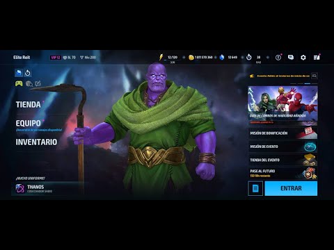 Nuevo TOP THANOS Sorprendente en Nivel 70 Uniforme Cosechadaor GRANJERO IRA Marvel Future Fight