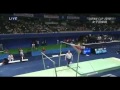 Uneven bars. Pike sole circle bwd and Tkachev stretched (Nabieva) (G)