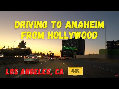 [4K] Driving to ANAHEIM from HOLLYWOOD - Los Angeles to Orange County - California, USA - I-5 South