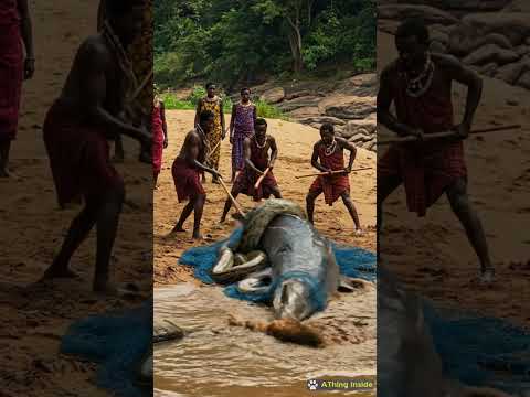 African tribe is trying to save a giant fish from a python behind the village