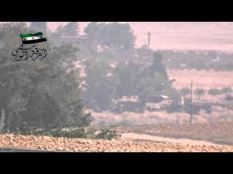 استهداف تركس  لقوات النظام بصاروخ تاو من قبل الفرقة الوسطى في طومان في محافظة حلب