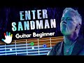Enter Sandman Guitar Lessons for Beginners Metallica Tutorial | Easy Chords + Lyrics + Backing Track