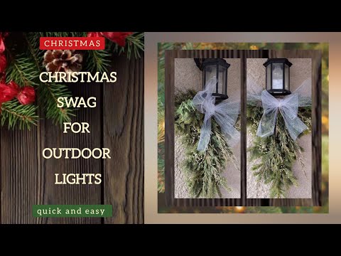 Fresh Greenery Christmas Swag For Your Outdoor Lights/ #DIY / #Christmasdecor