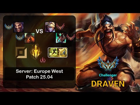 Draven ADC + Nautilus vs Ezreal + Karma - EUW Challenger - Patch 25.04