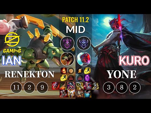 OZ Ian Renekton vs Kuro Yone Mid - KR Patch 11.2