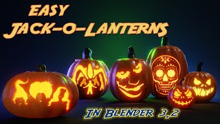 Easy Beginner-Friendly Tutorial for Making 3D Jack-O-Lantern in Blender 3.2 - Entire Process
