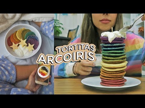 🌈 He hecho TORTITAS ARCOIRIS porque me aburro :)