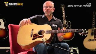 Video thumbnail for Gibson J-35 Acoustic-Electric Guitar, demo'd by Don Ruffatto by Musician's Friend
