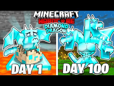 I Survived 100 Days as a DIAMOND DRAGON in HARDCORE Minecraft