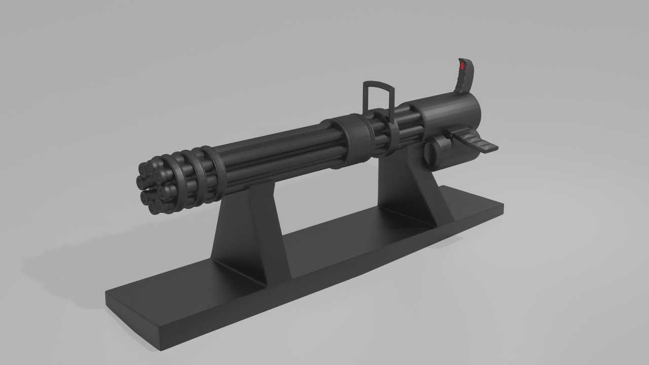 Blender 3d minigun modeling timelapse