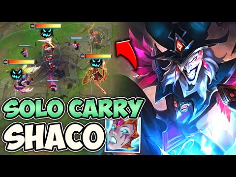 HOW TO SOLO WIN THE GAME WITH SHACO JUNGLE!! - Pink Ward Shaco