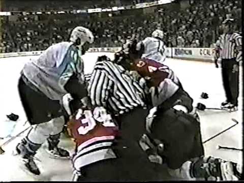 San Jose Sharks vs Chicago Blackhawks Brawl 1999