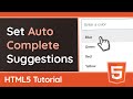 How to set auto-complete suggestions with "datalist" - HTML Tutorial