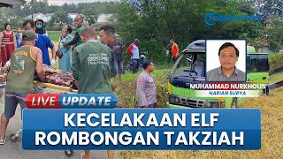 Hendak Takziah, Elf Rombongan Warga Bancar Tuban Terperosok ke Sawah, 1 Tewas dan 12 Lainnya Terluka