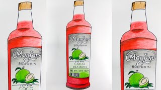 Membuat Gambar Benda pada Iklan Televisi - Gambar Botol Minuman || botol sirup marjan