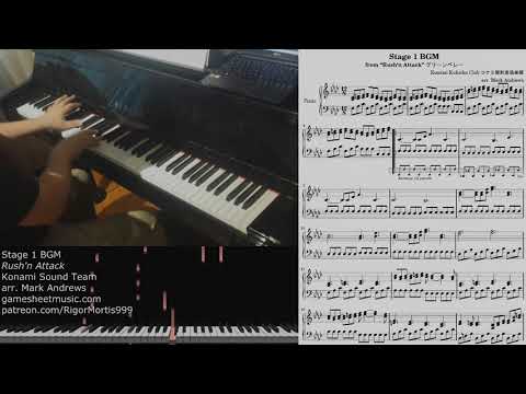 Rush'n Attack - Stage 1 BGM - Piano (w/sheets)