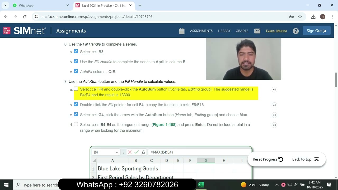 Excel 2021 In Practice - Ch 1 Independent Project 1-4 | Independent Project 1-4 - SIMnet Project