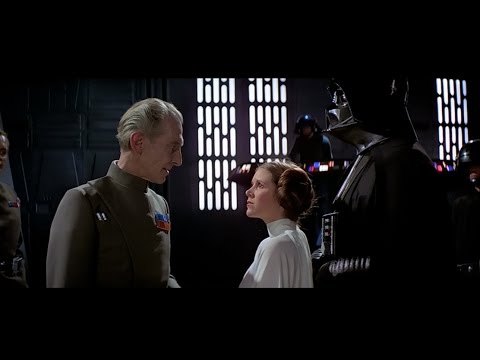 Peter Cushing On Set As Grand Moff Tarkin - Star Wars (1977)