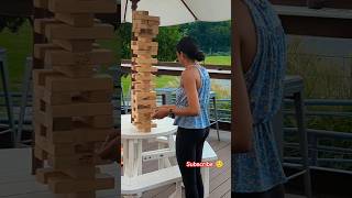 There&#39;s Jenga and Then There&#39;s Giant Jenga! 😂👍 #jenga #games #family #fun #subscribe #viral