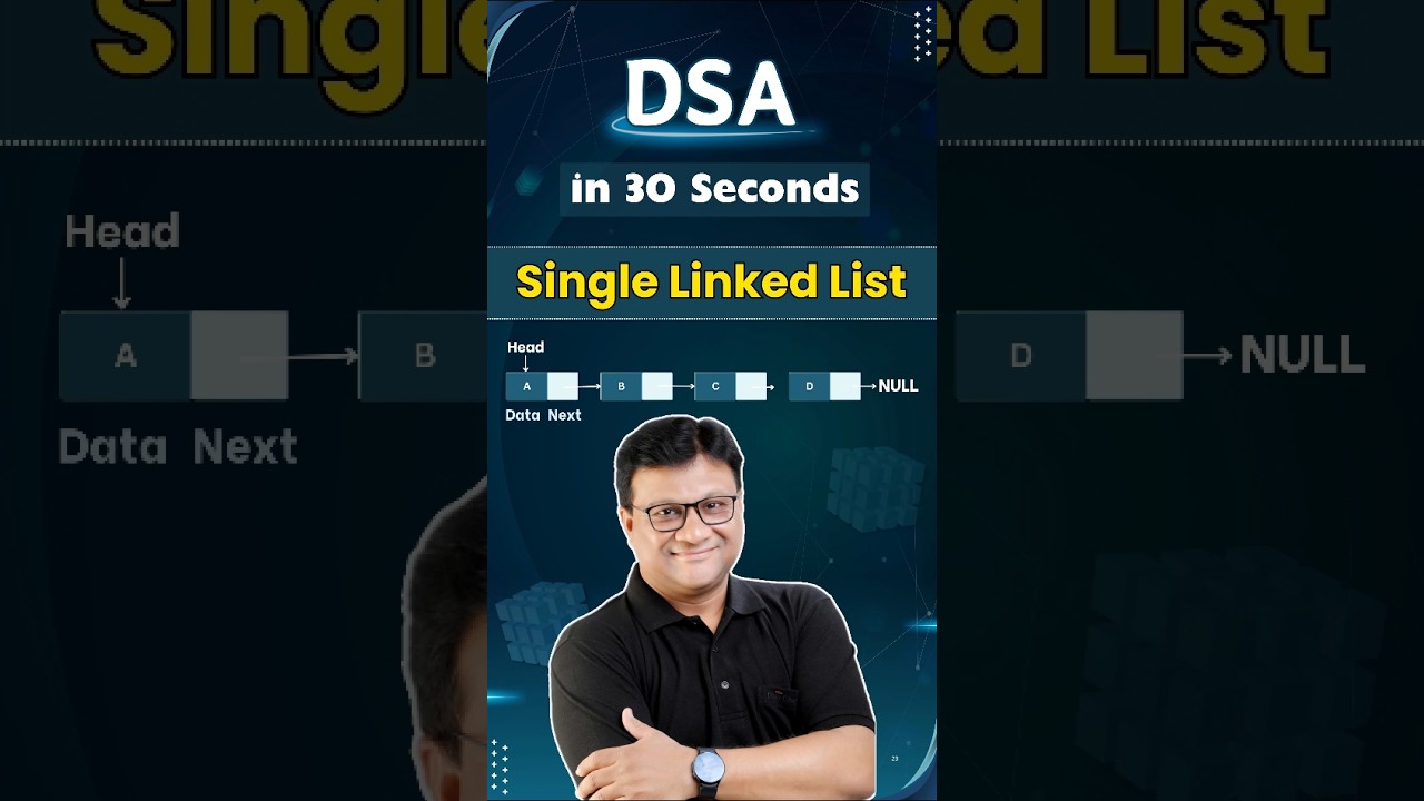 What is a Singly Linked List in Data Structures? | DSA in 30 Seconds
