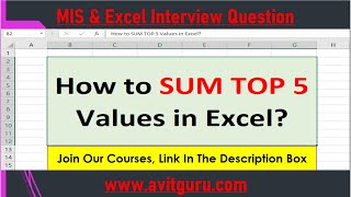 How to SUM TOP 5 Values in Excel?