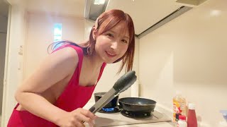 【花嫁修行】ノー服でナポリタン作ってみた