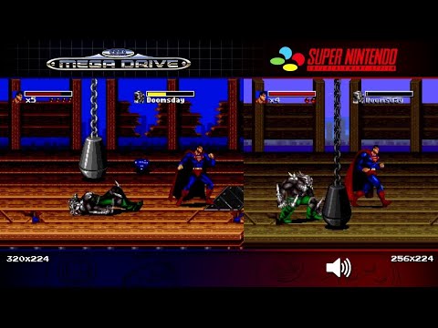 The Death and Return of Superman | Mega Drive/Genesis & SNES | Comparison - Dual Longplay