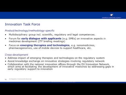 The European Union Regulatory Framework for Medicines Part 1