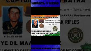 Story of Kargil Hero Captain Vikram Batra  | Shershah Movie Hero | Captain Vikram Batra | #shorts