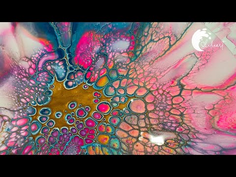 130.  Sheleeart Fluid Artist - Rainbow Messy Pour Spin