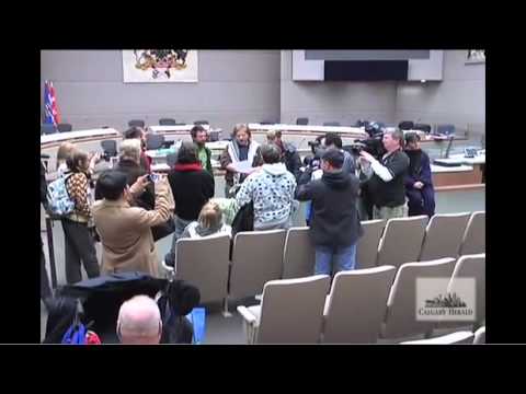 Raw Video Occupy Calgary delivers manifesto inside council