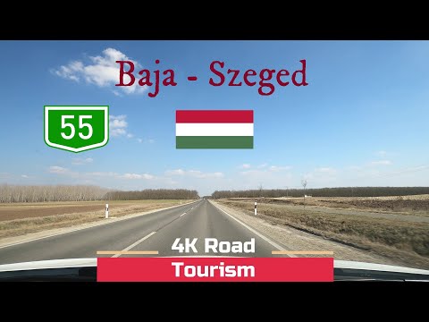 Driving Hungary: Route 55 Baja - Szeged - 4k scenic drive between Danube and Tisza - South Hungary