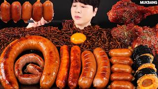 Download lagu ASMR MUKBANG | Sausage, Fried Chicken, Black Bean Noodles, Gimbap recipe EATING SOUND mp3